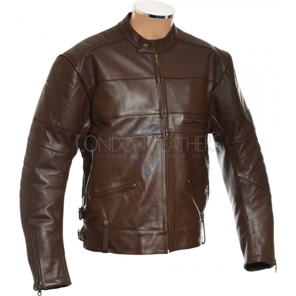 RTX Cruiser Classic Leather Motorcycle Biker Jacket Ideal for Harley Style Biker